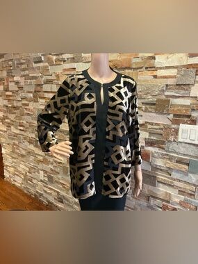 Etro Deco Silk Velvet Devore Top in Gold and Black